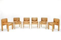 Set of 6 Leather Sling Dining Chairs from Ibisco, Italy