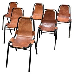 Set of 6 Les Arcs Chairs Selected by Charlotte Perriand by Dal Vera, 1960s