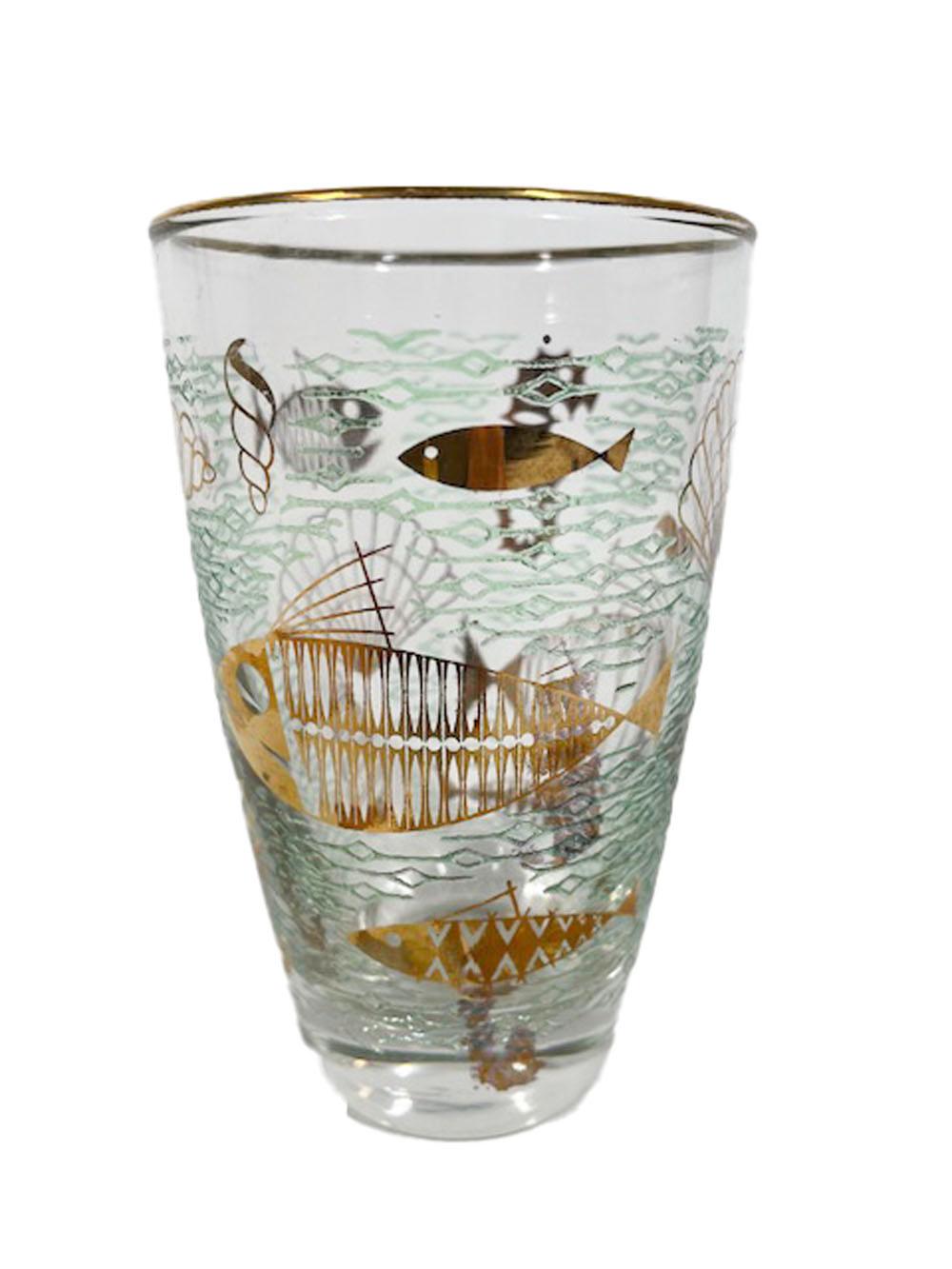 Set of 6 Libbey Glass Tumblers in the Marine Life Pattern, Discontinued in 1959 For Sale 3