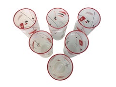 Set of 6 Libbey Glass Vintage Atomic Period Highball Glasses
