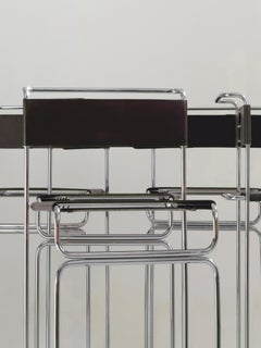 Set of 6 Libellula chairs in dark brown leather, by G.Carini, for Planula, Italy