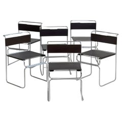 Set of 6 Libellula chairs in dark brown leather, by G.Carini, for Planula, Italy