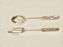 Set Of 6 Liberty & Co Cake Forks with 6 Teaspoons To Match, 1928/1933, Birmingham