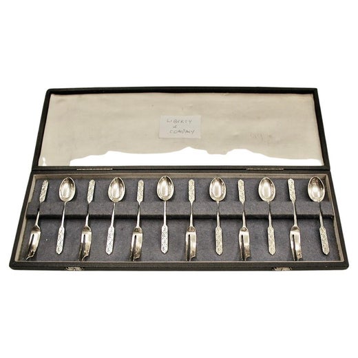 Set Of 6 Liberty & Co Cake Forks with 6 Teaspoons To Match, 1928/1933, Birmingham