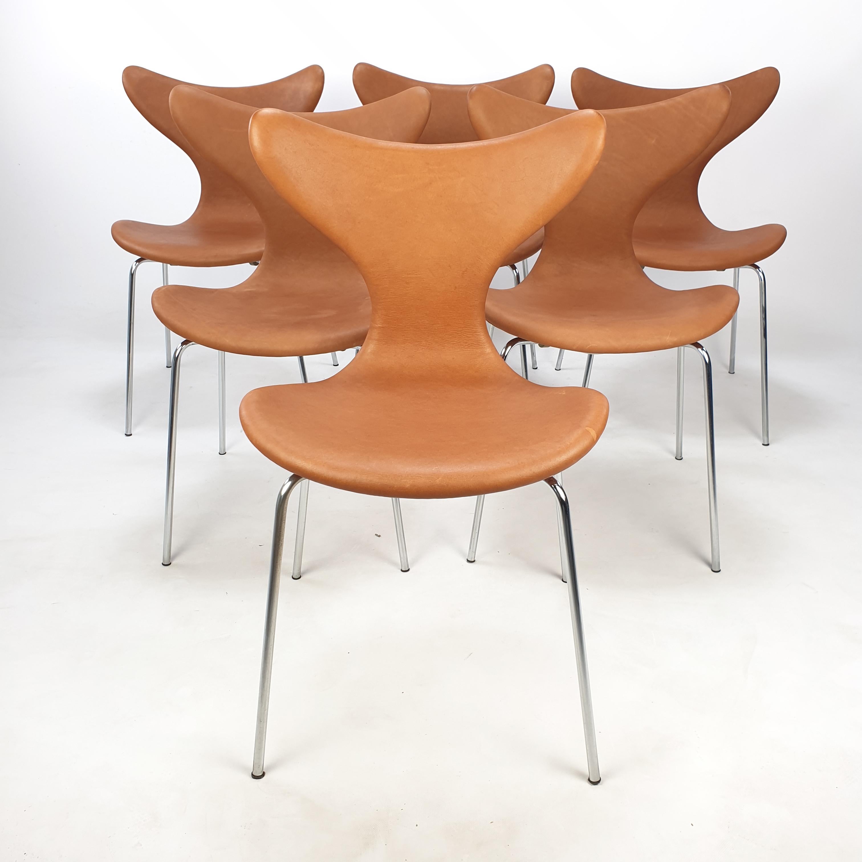 Rare set with 6 original Arne Jacobsen armchairs named and known as 