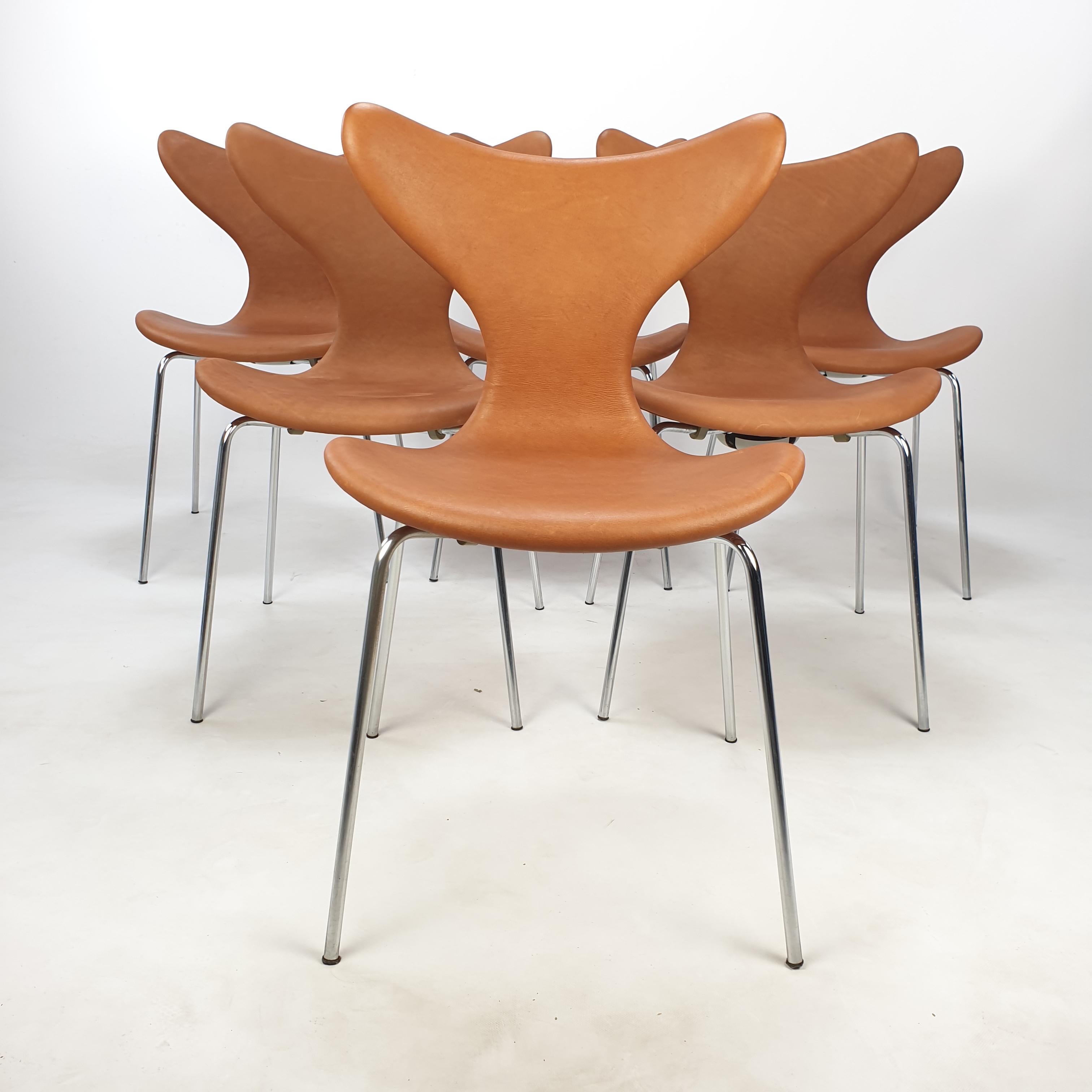Danish Set of 6 Lily Chairs by Arne Jacobsen for Fritz Hansen, 1960s For Sale