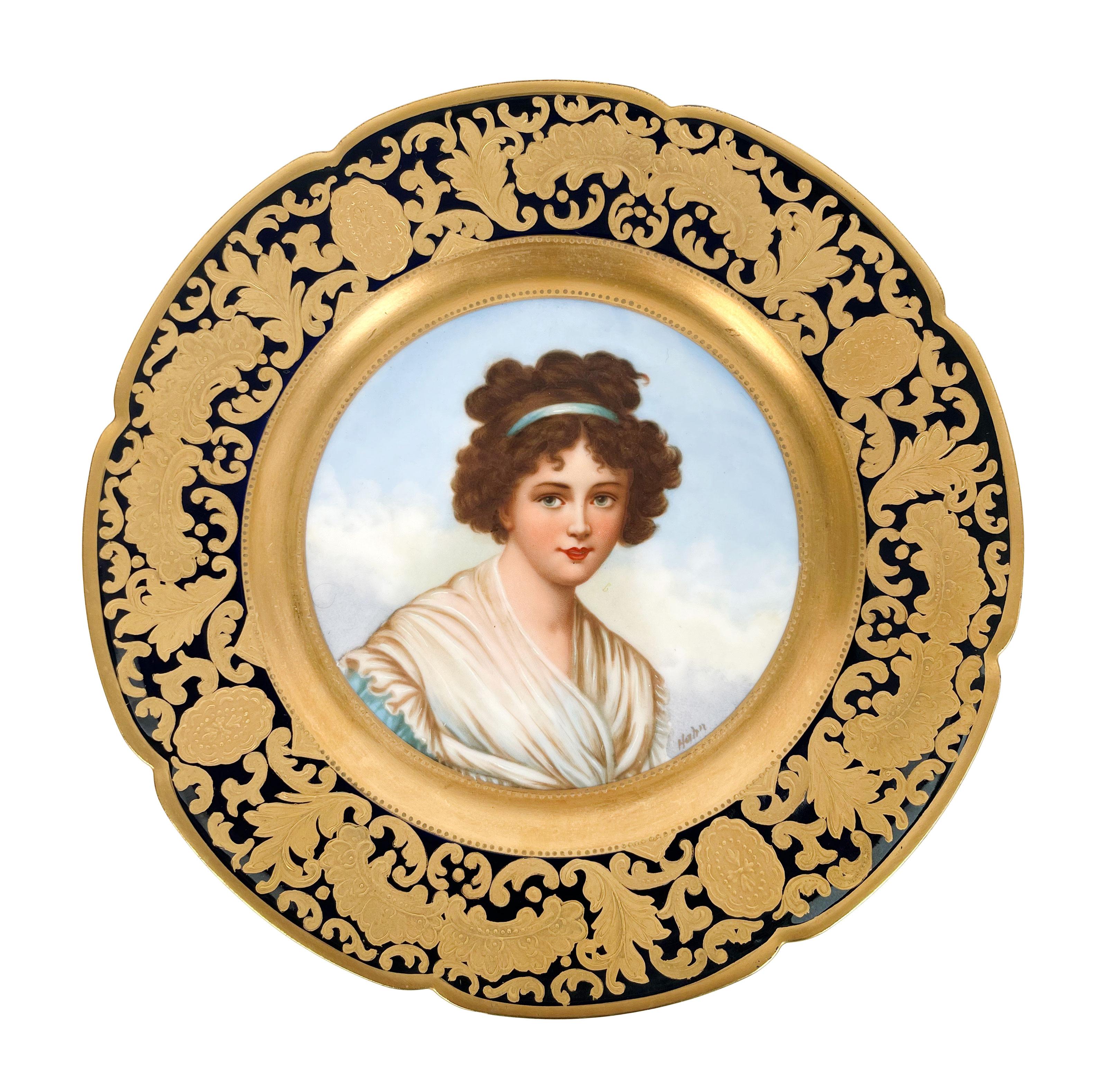 Set Of 6 Limoges Porcelain Cabinet Plates, France, Circa 1900 For Sale 1