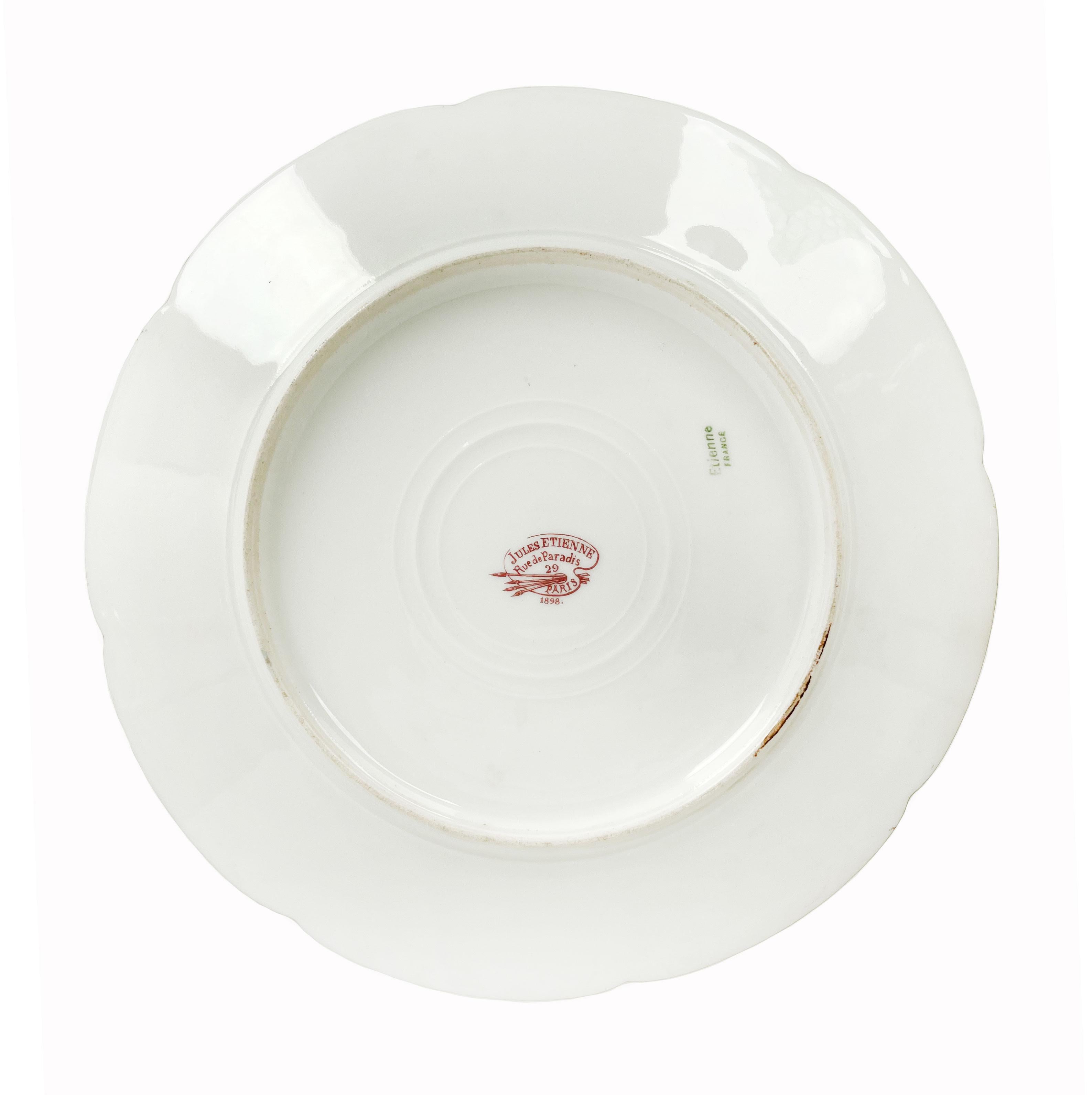 Set Of 6 Limoges Porcelain Cabinet Plates, France, Circa 1900 For Sale 4