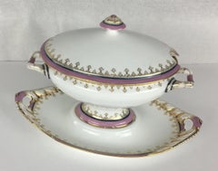 Set of 6 Limoges Porcelain Serving Dishes, Platters, Bowl and Gravy Boats Set