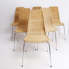 Set of 6 "Linus" (4+2) Wickers Chairs - Ikea Vintage