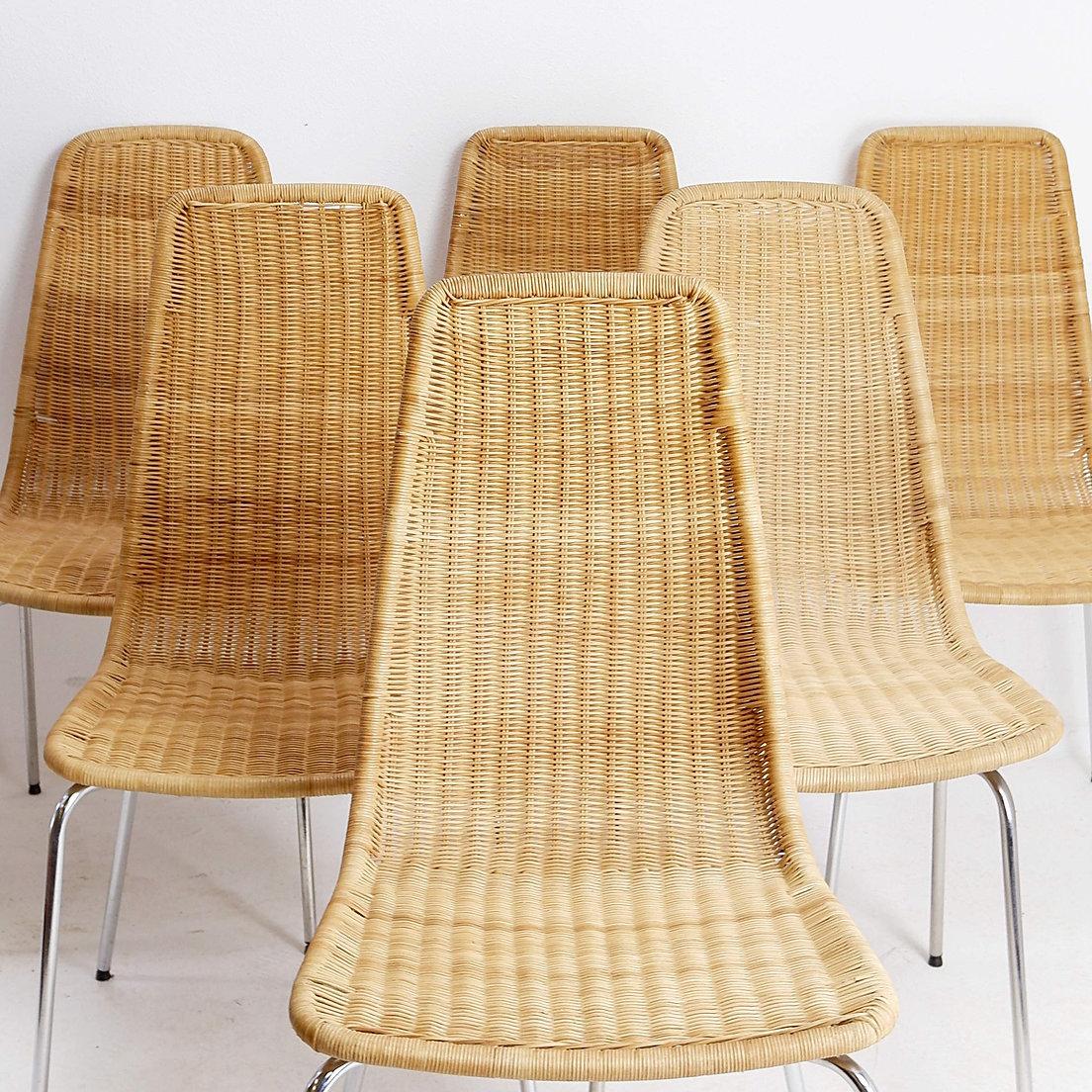 Satz von 6 „Linus“ (4+2) Korbweidestühlen - Ikea Vintage 3