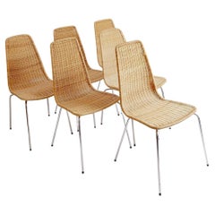 Set of 6 "Linus" (4+2) Wickers Chairs - Ikea Vintage Set of 6 "Linus" (4+2) Wickers Chairs - Ikea Vintage