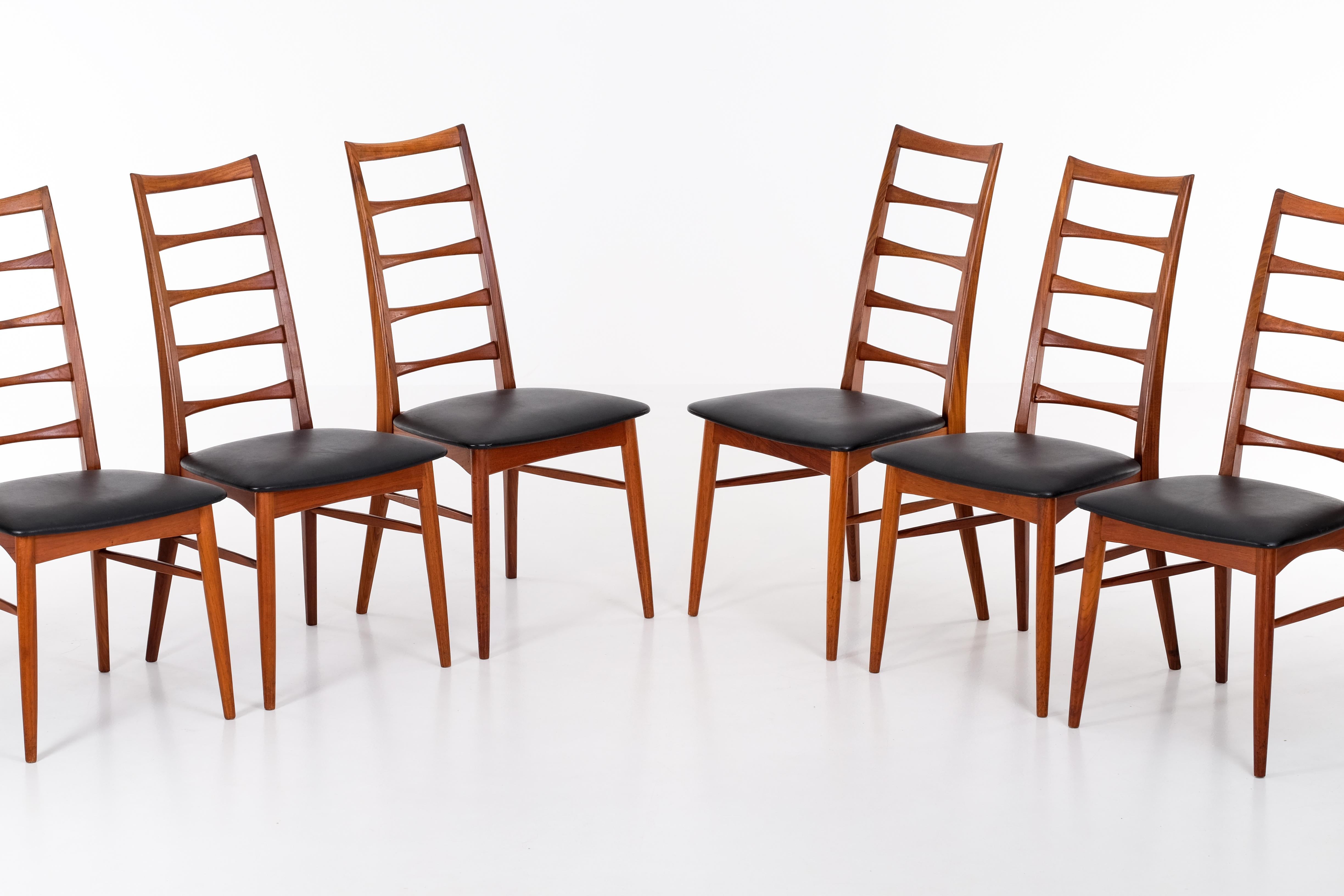 Danish Set of 6 'Lis' chairs by Niels Koefoed, Denmark, 1960s For Sale