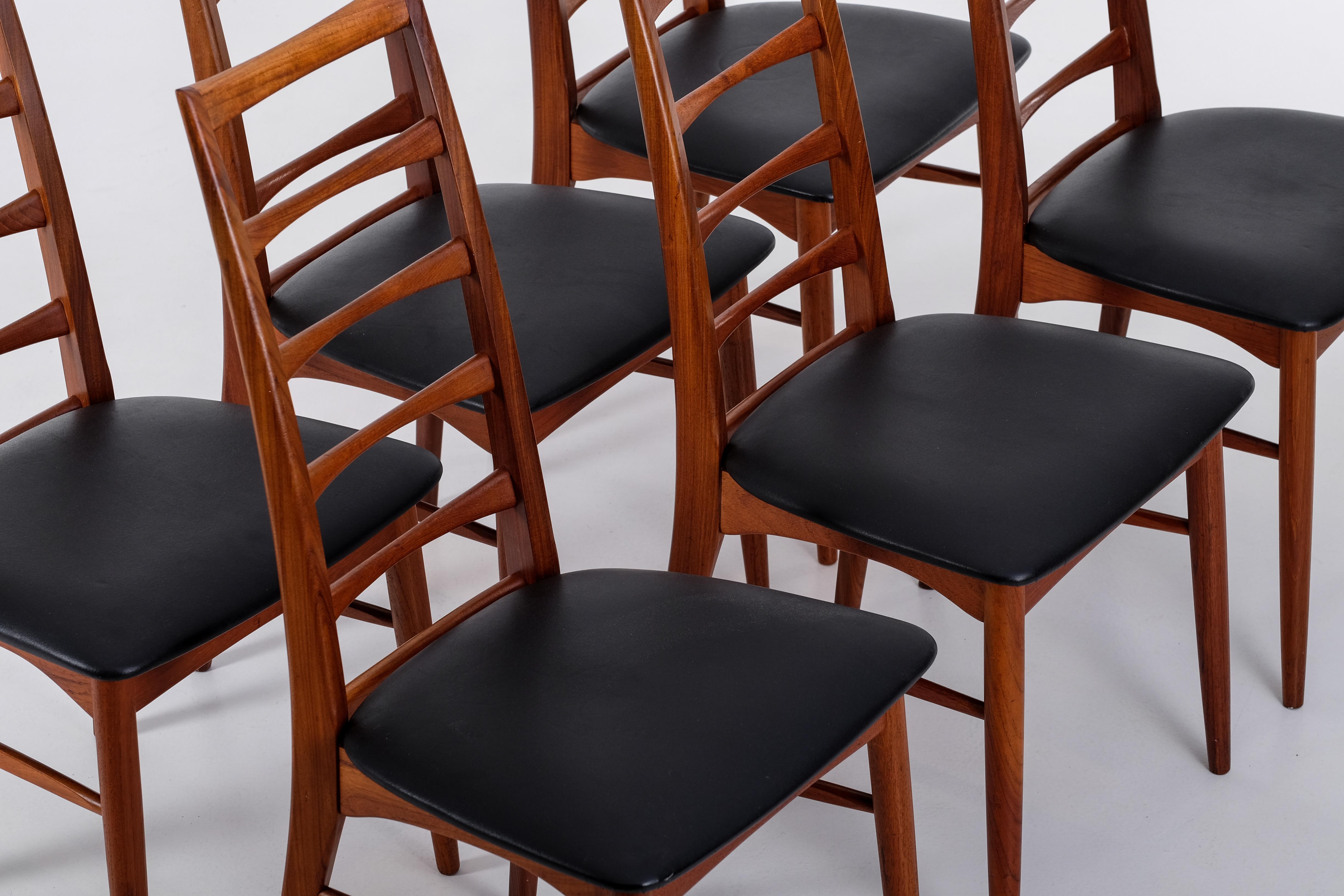 Set of 6 'Lis' chairs by Niels Koefoed, Denmark, 1960s In Good Condition For Sale In Stockholm, SE