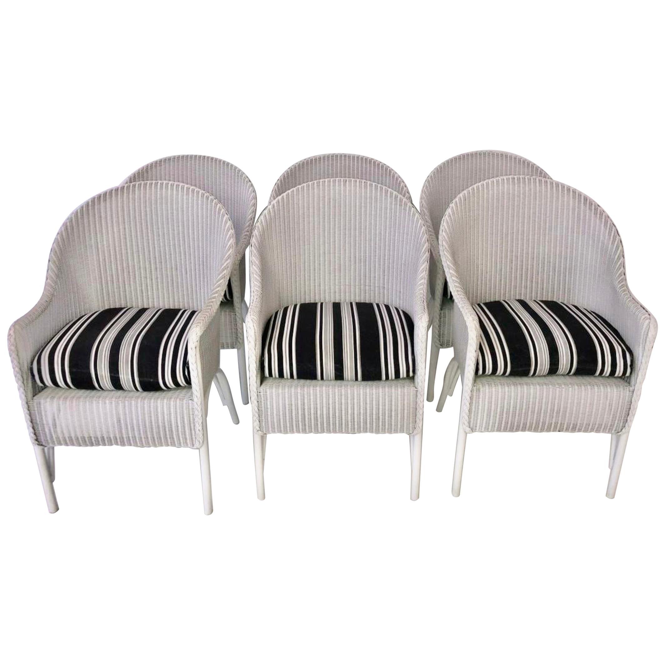 Set of 6 Lloyd Loom Dining Chairs