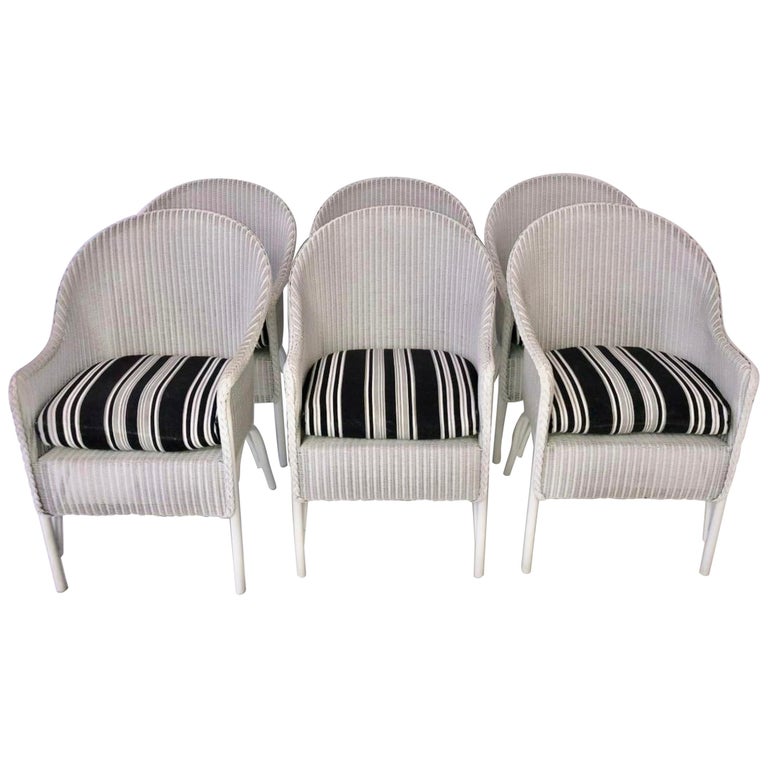 Set of 6 Lloyd Loom Dining Chairs at 1stDibs