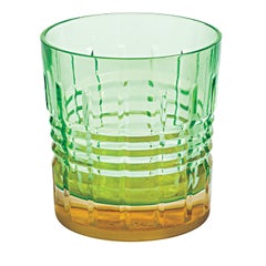 Set of 6 Londra Green with Orange Satin Base Tumblers