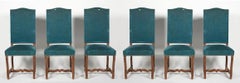 Set di 6 sedie blu in stile Luigi XIII