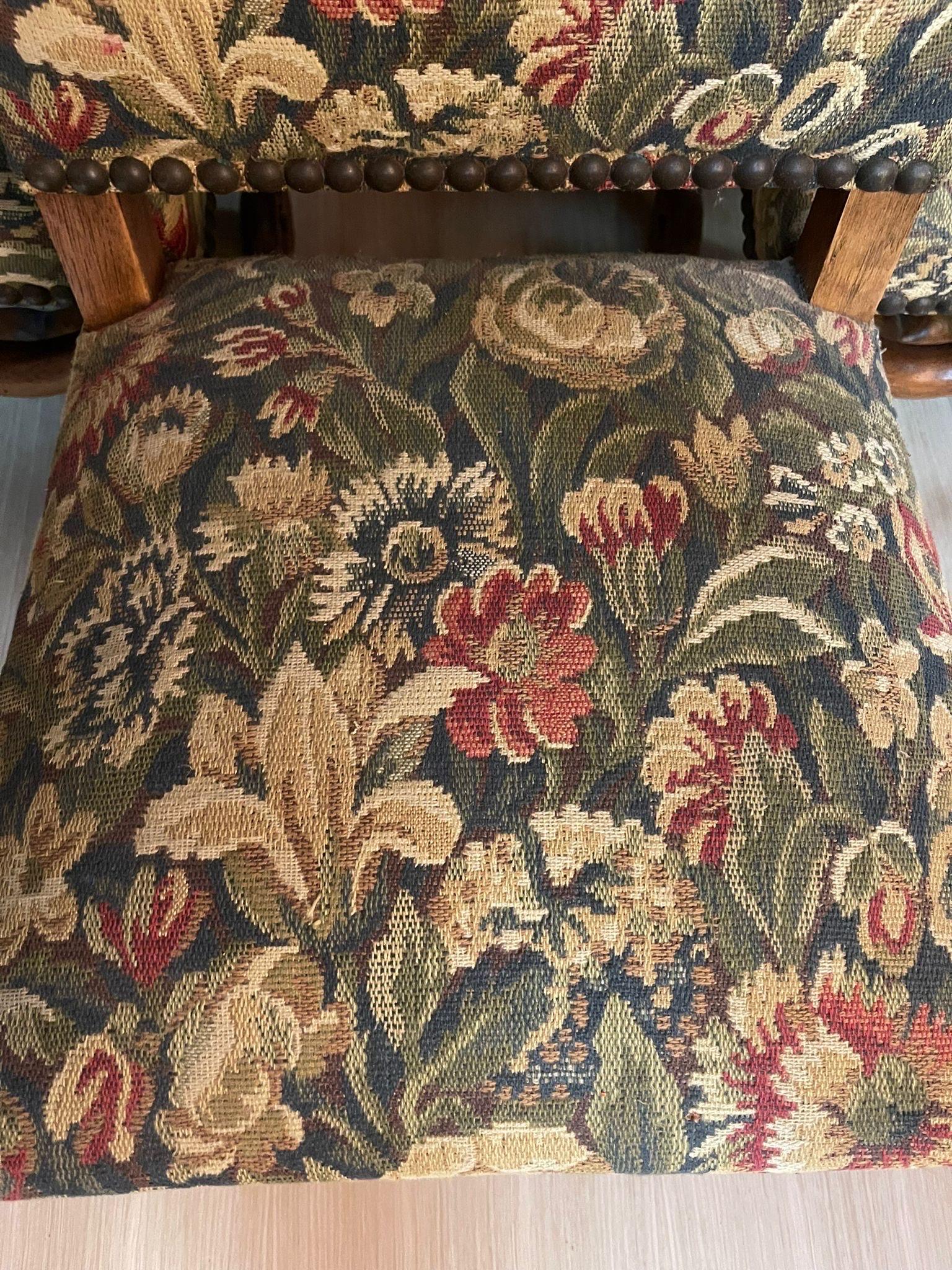 Set von 6 Louis xiv Schafsknochenstühlen, original Wandteppich aus der Zeit des  Jahrhundert  (Französisch) im Angebot