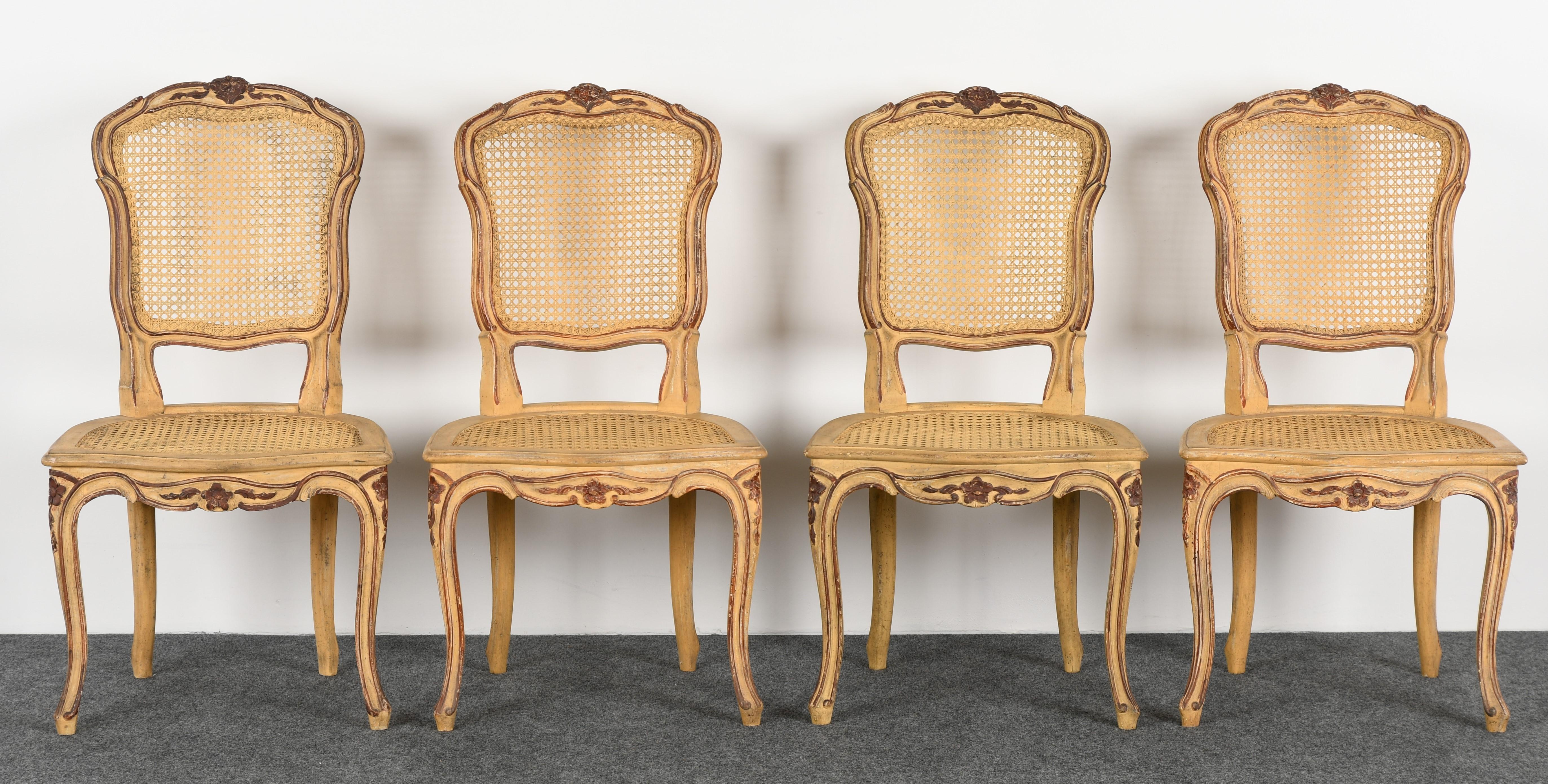 Set of 6 Louis XV French Dining Chairs, 1950s In Good Condition In Hamburg, PA