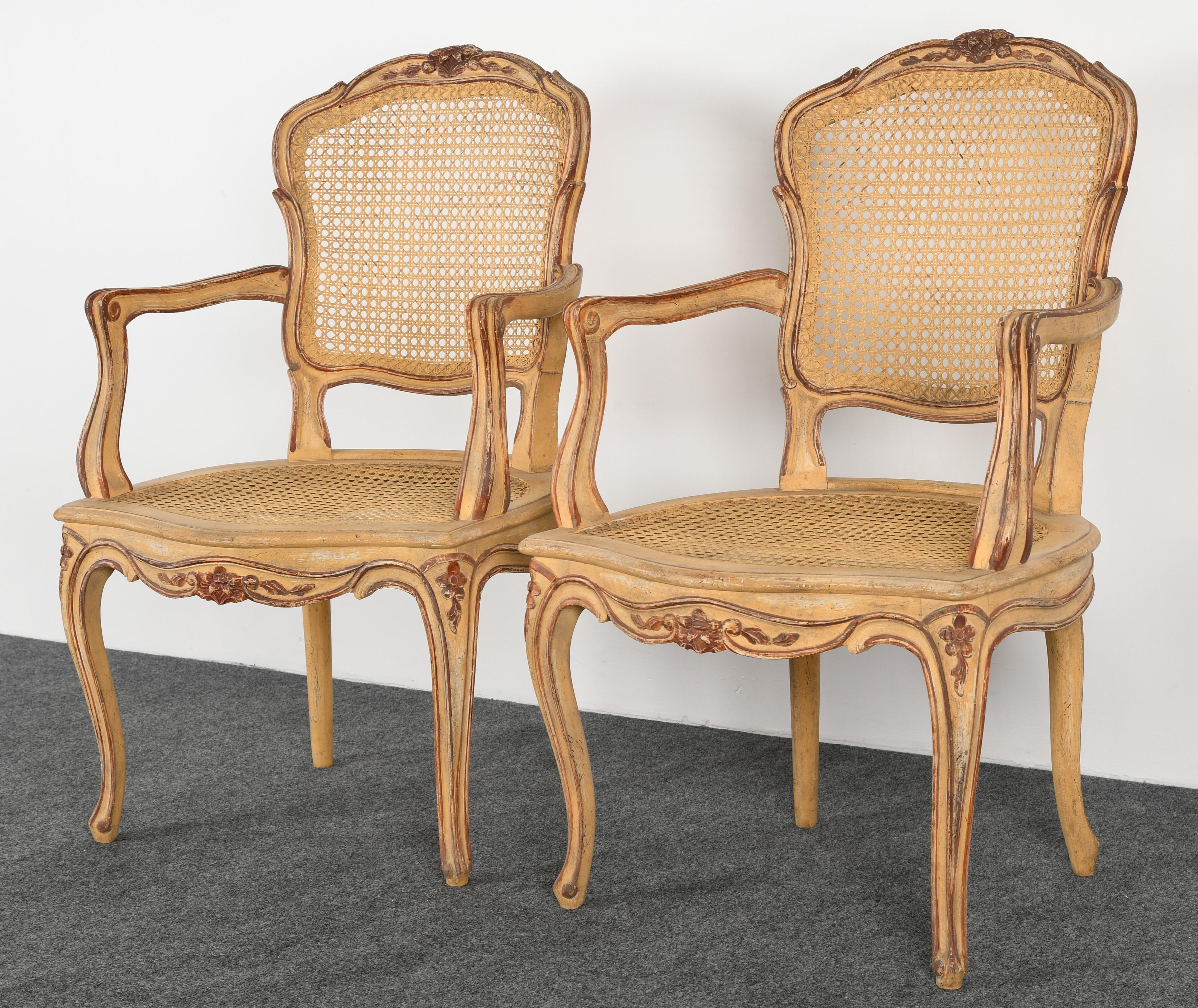 Set of 6 Louis XV French Dining Chairs, 1950s 3