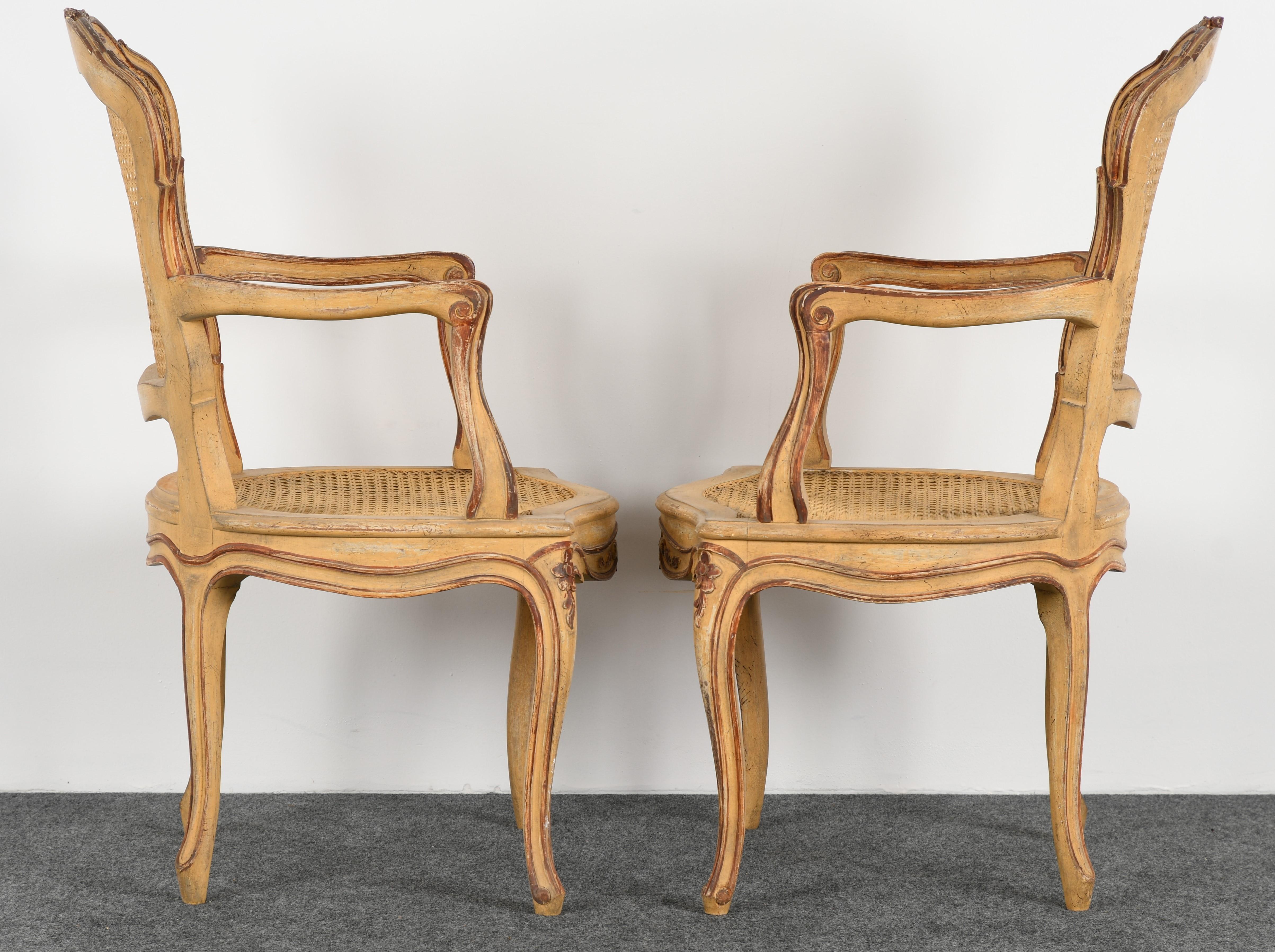 Set of 6 Louis XV French Dining Chairs, 1950s 4