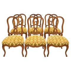 Set of 6 Louis XV period chairs – Solid walnut – Deer feet