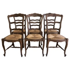 Set of 6 Louis XV Provincial Style Dining Chairs