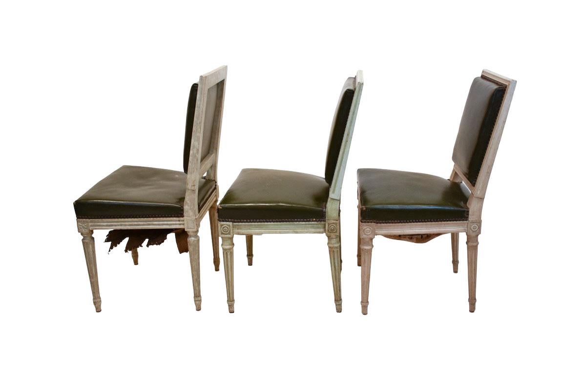 Set of 6 Louis XVI Chairs In Distressed Condition In New Orleans, LA