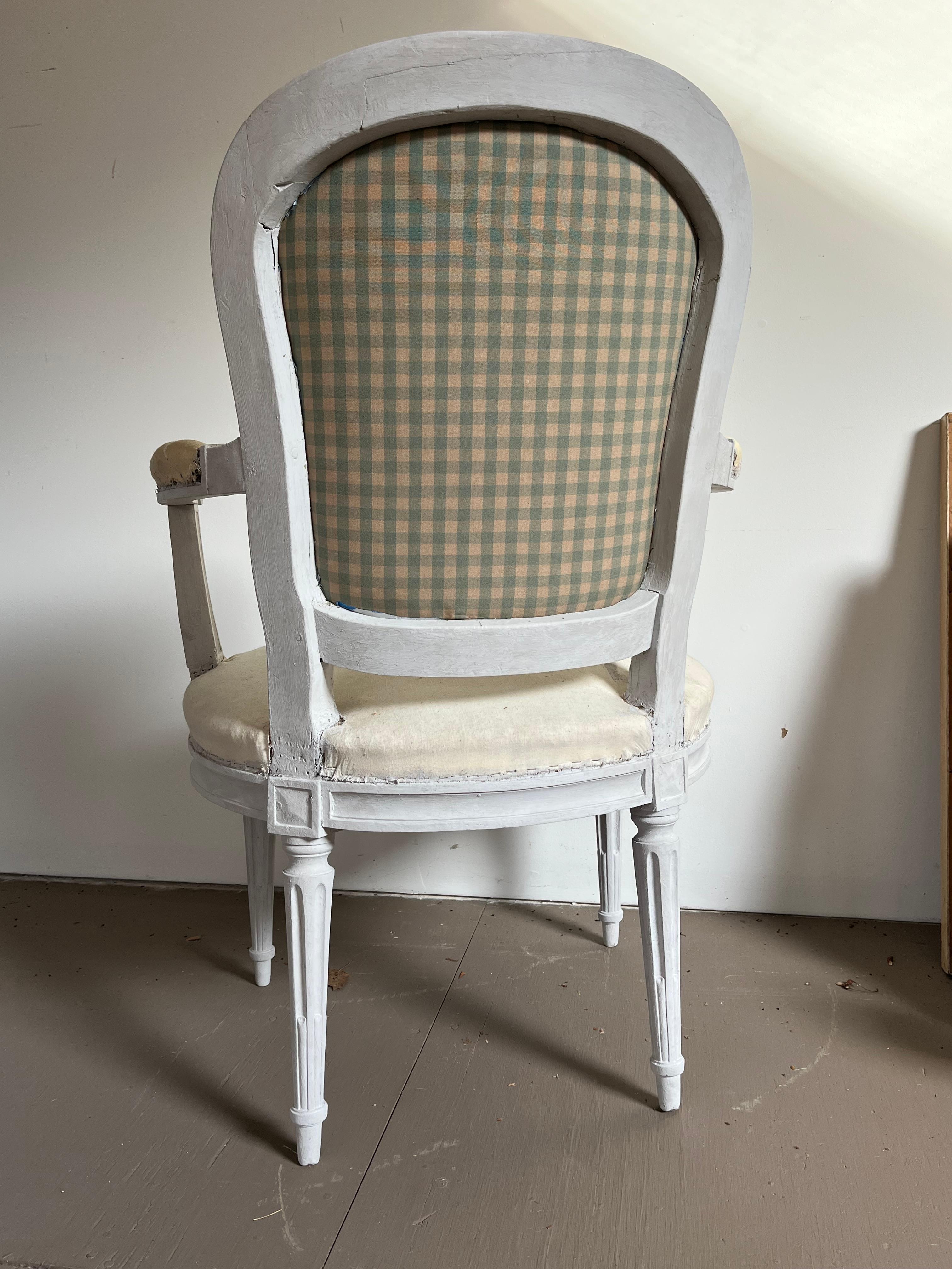 Hêtre Ensemble de 6 fauteuils Louis XVI signés F. Lapierre à Lyon en vente