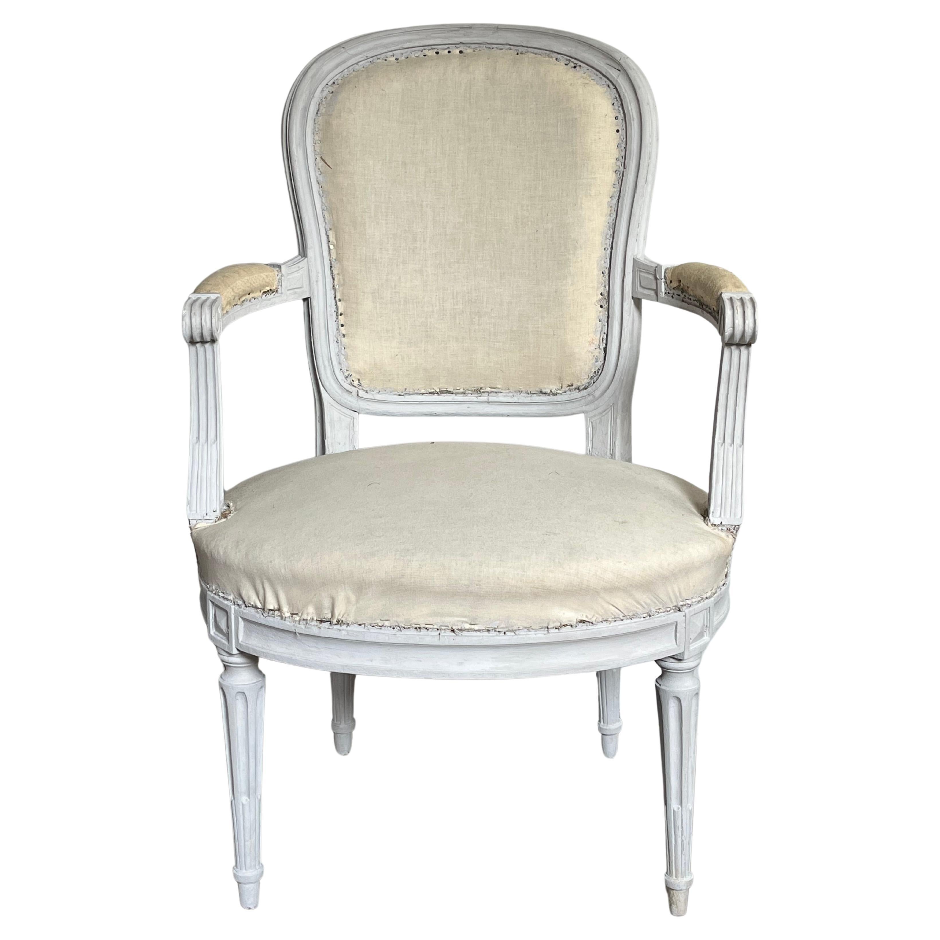 Set von 6 Louis XVI-Fauteuils, signiert F. Lapierre a Lyon (Louis XVI.) im Angebot