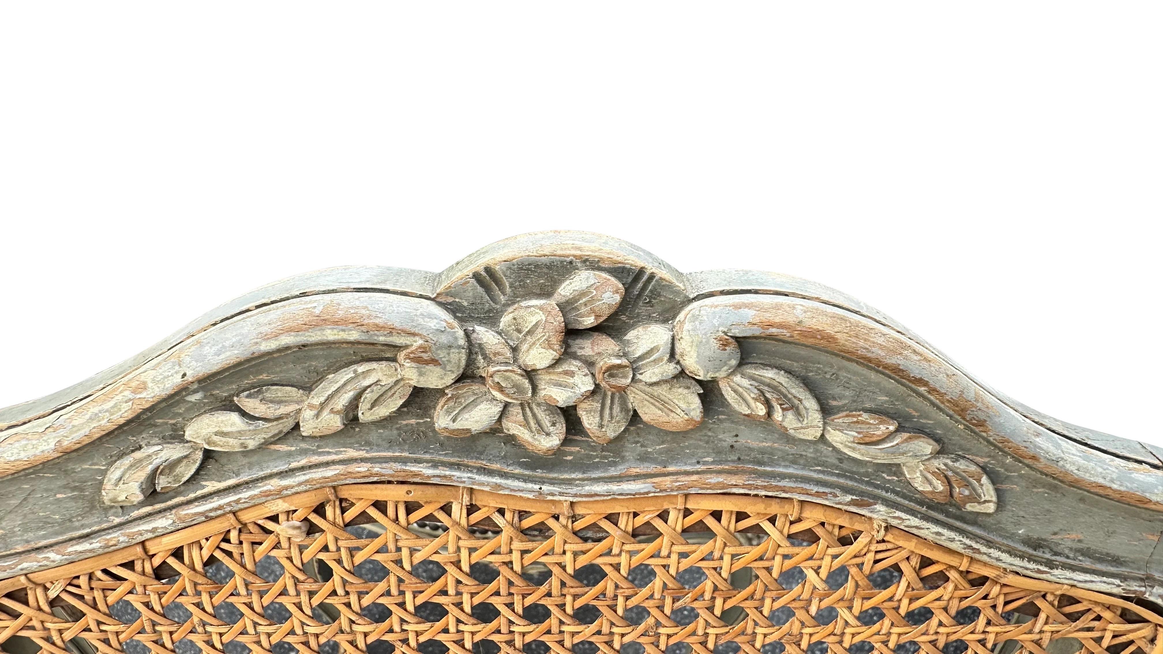 Set of 6 Louis XVI French Cane leather Chairs. Circa late 1800s In Good Condition For Sale In Brooklyn, NY