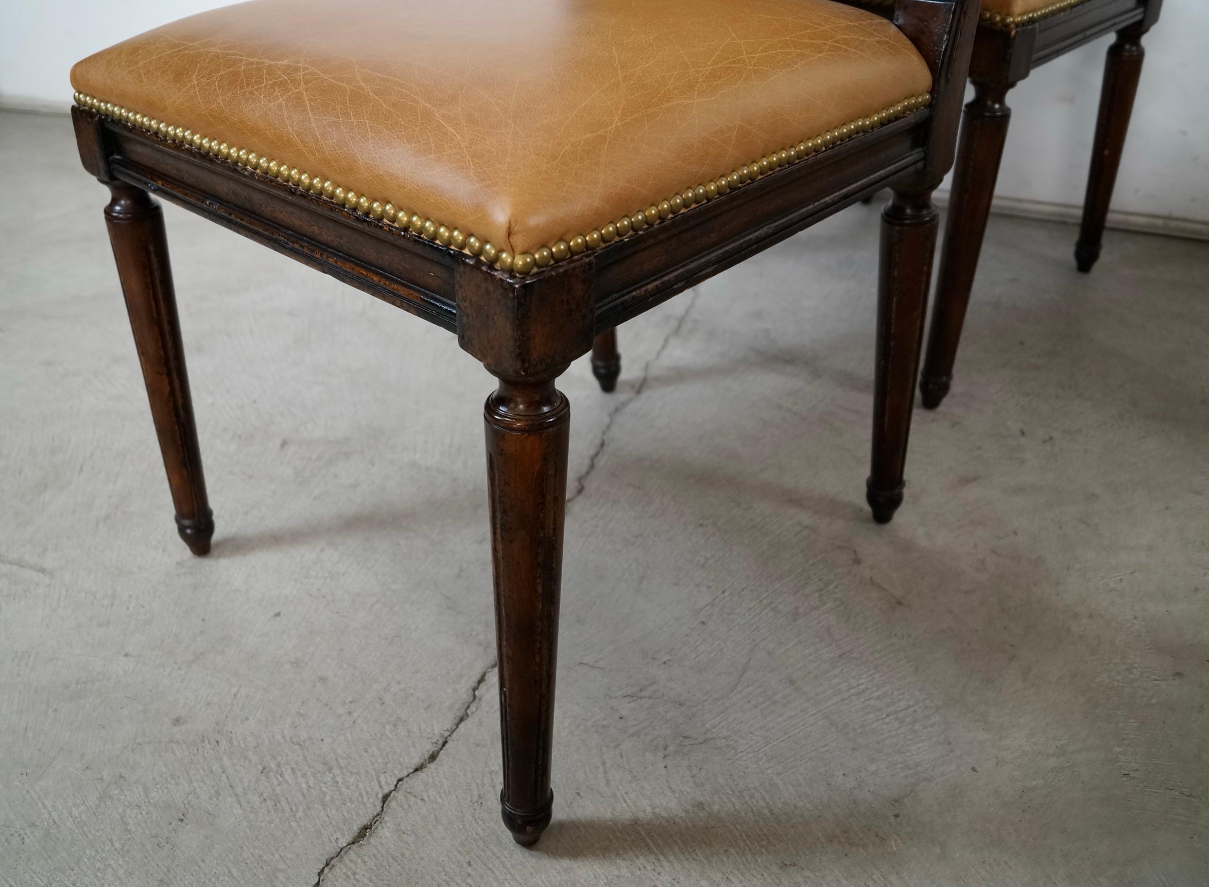 Set of 6 Louis XVI Leather Dining Chair Set by Ralph Lauren for Henredon im Angebot 4