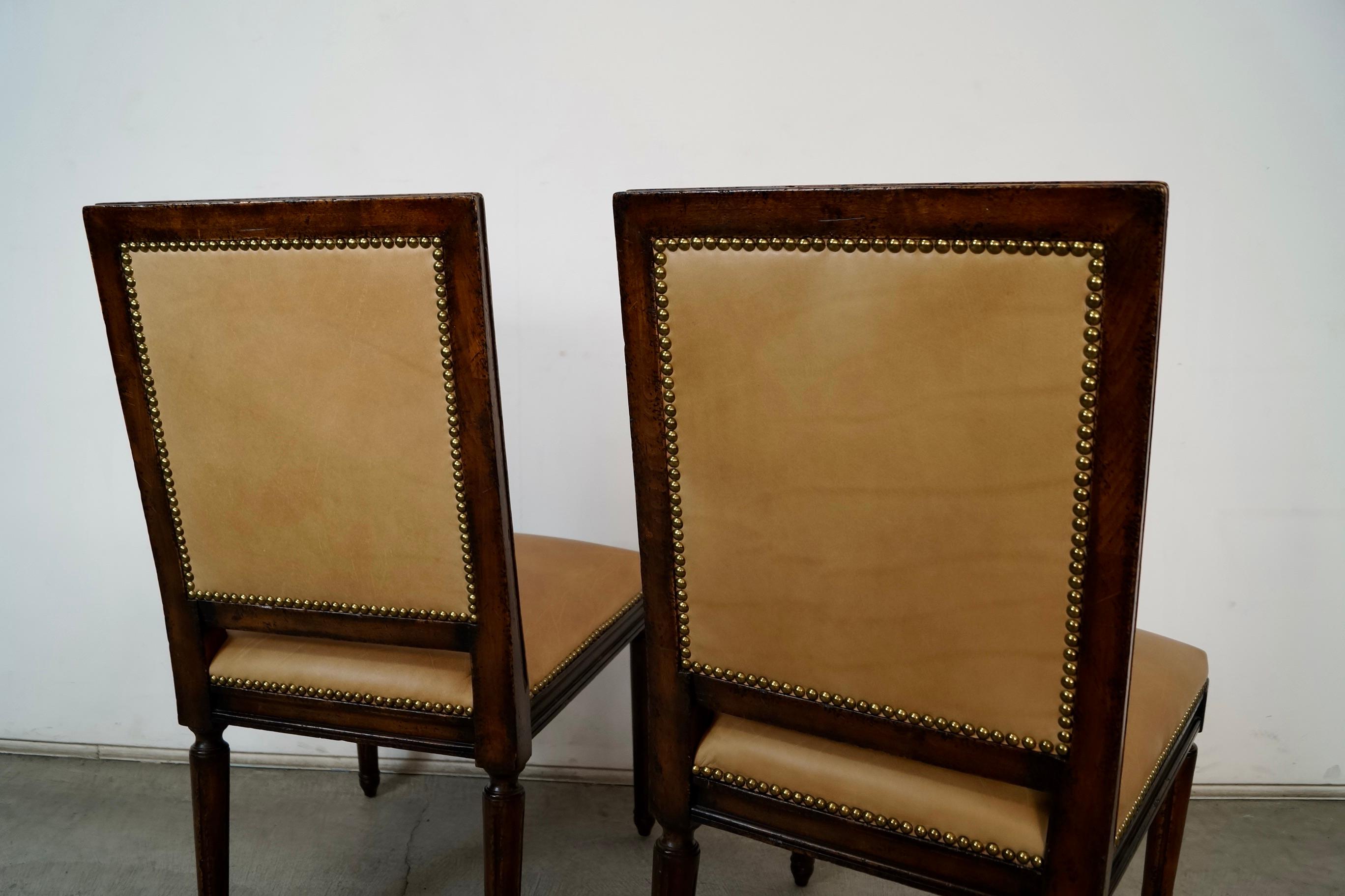Set of 6 Louis XVI Leather Dining Chair Set by Ralph Lauren for Henredon im Angebot 6