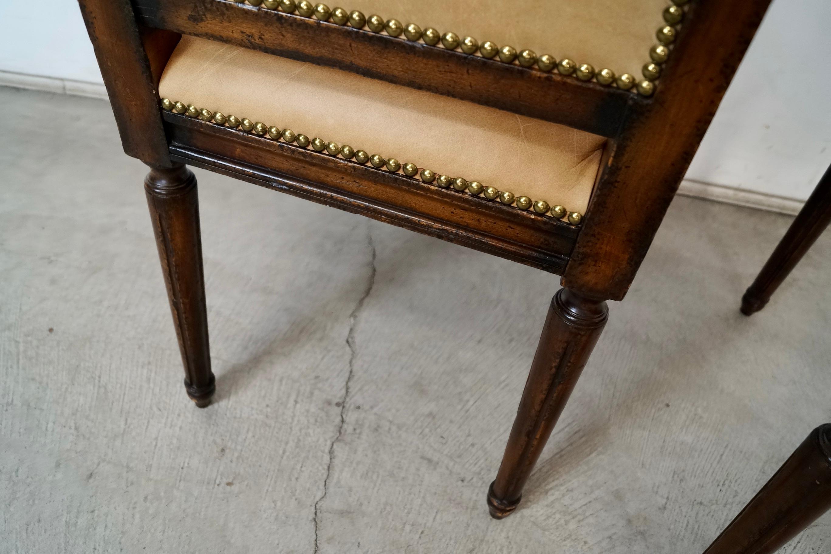 Set of 6 Louis XVI Leather Dining Chair Set by Ralph Lauren for Henredon im Angebot 7