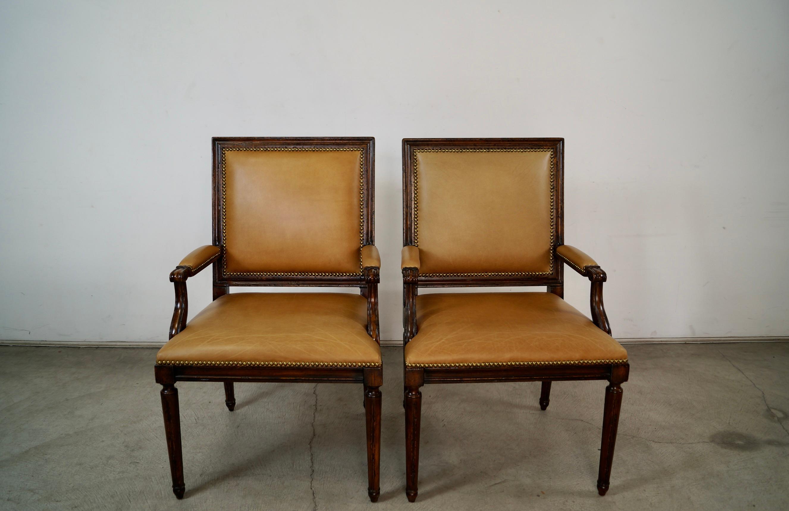 Set of 6 Louis XVI Leather Dining Chair Set by Ralph Lauren for Henredon im Angebot 8