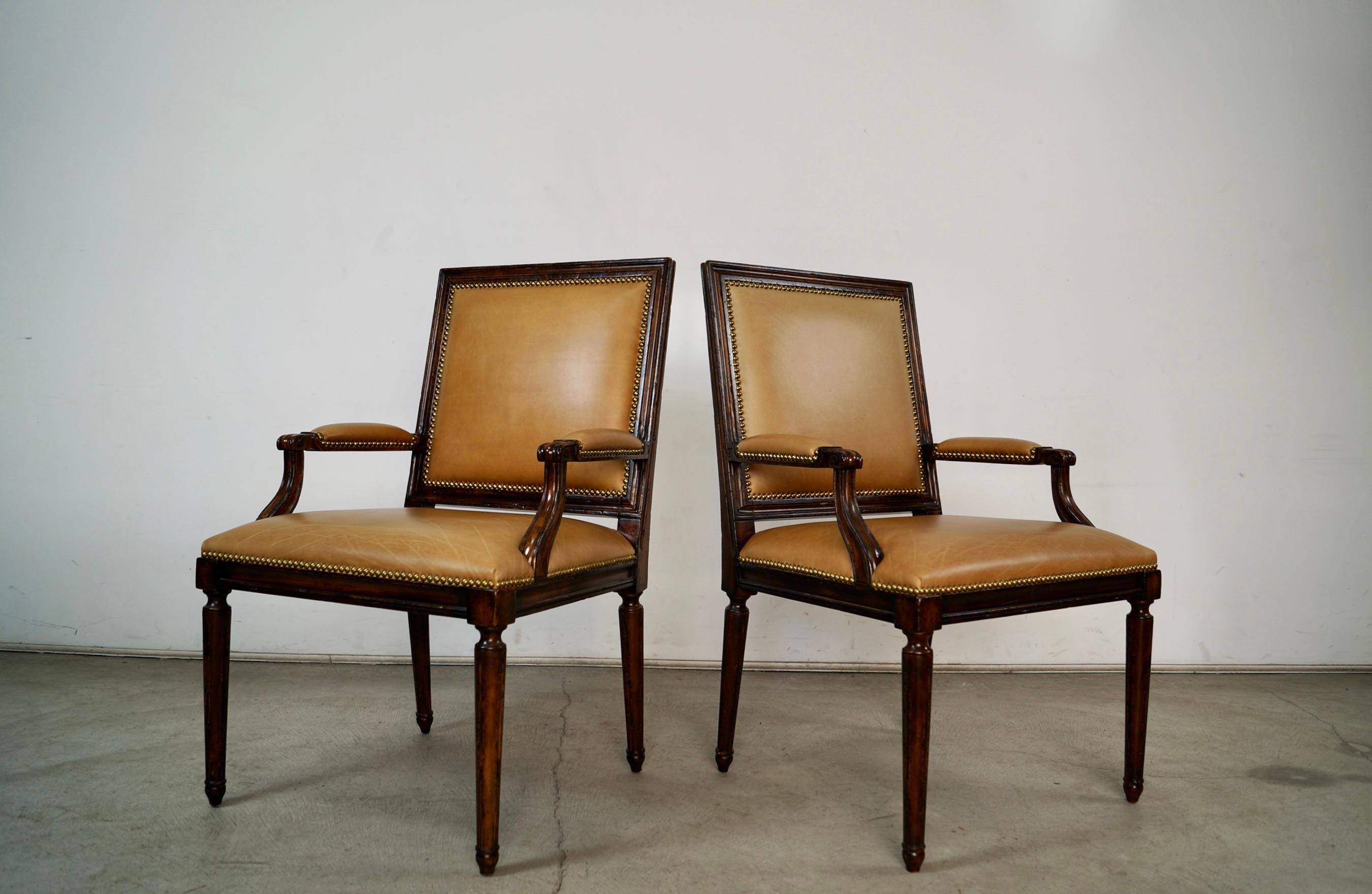 Set of 6 Louis XVI Leather Dining Chair Set by Ralph Lauren for Henredon im Angebot 9