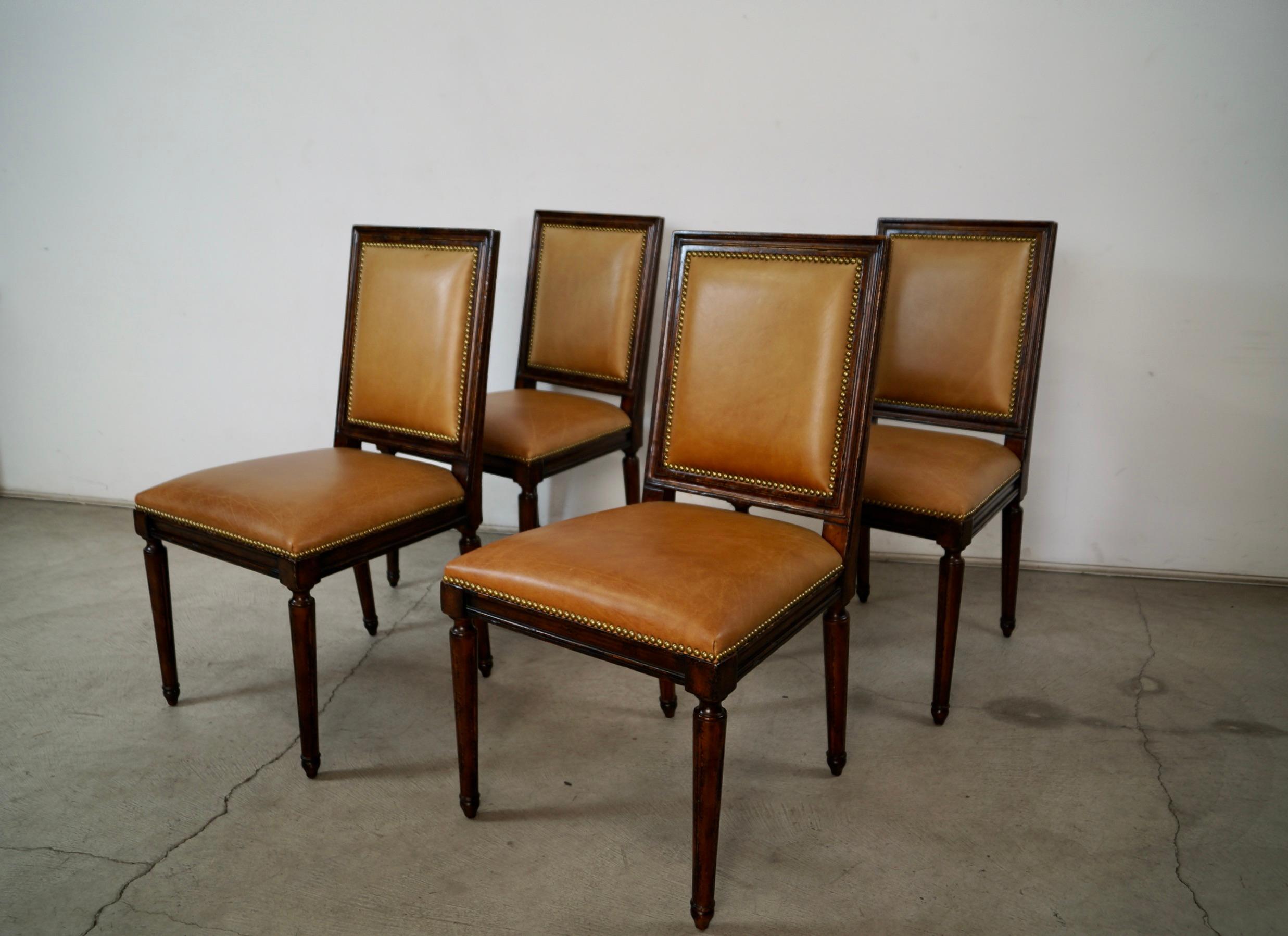 Set of 6 Louis XVI Leather Dining Chair Set by Ralph Lauren for Henredon (Chinesisch) im Angebot