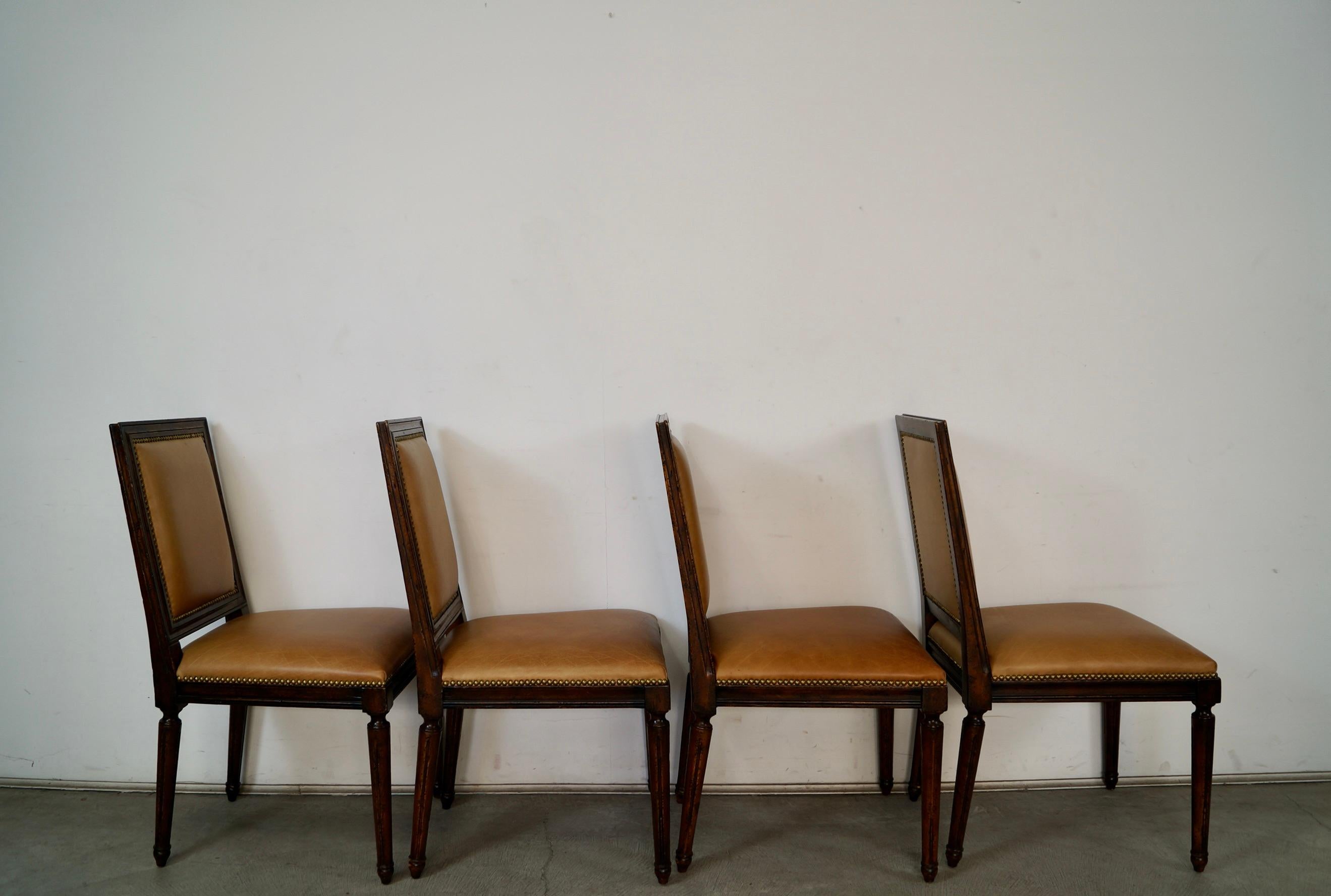 Set of 6 Louis XVI Leather Dining Chair Set by Ralph Lauren for Henredon (Leder) im Angebot