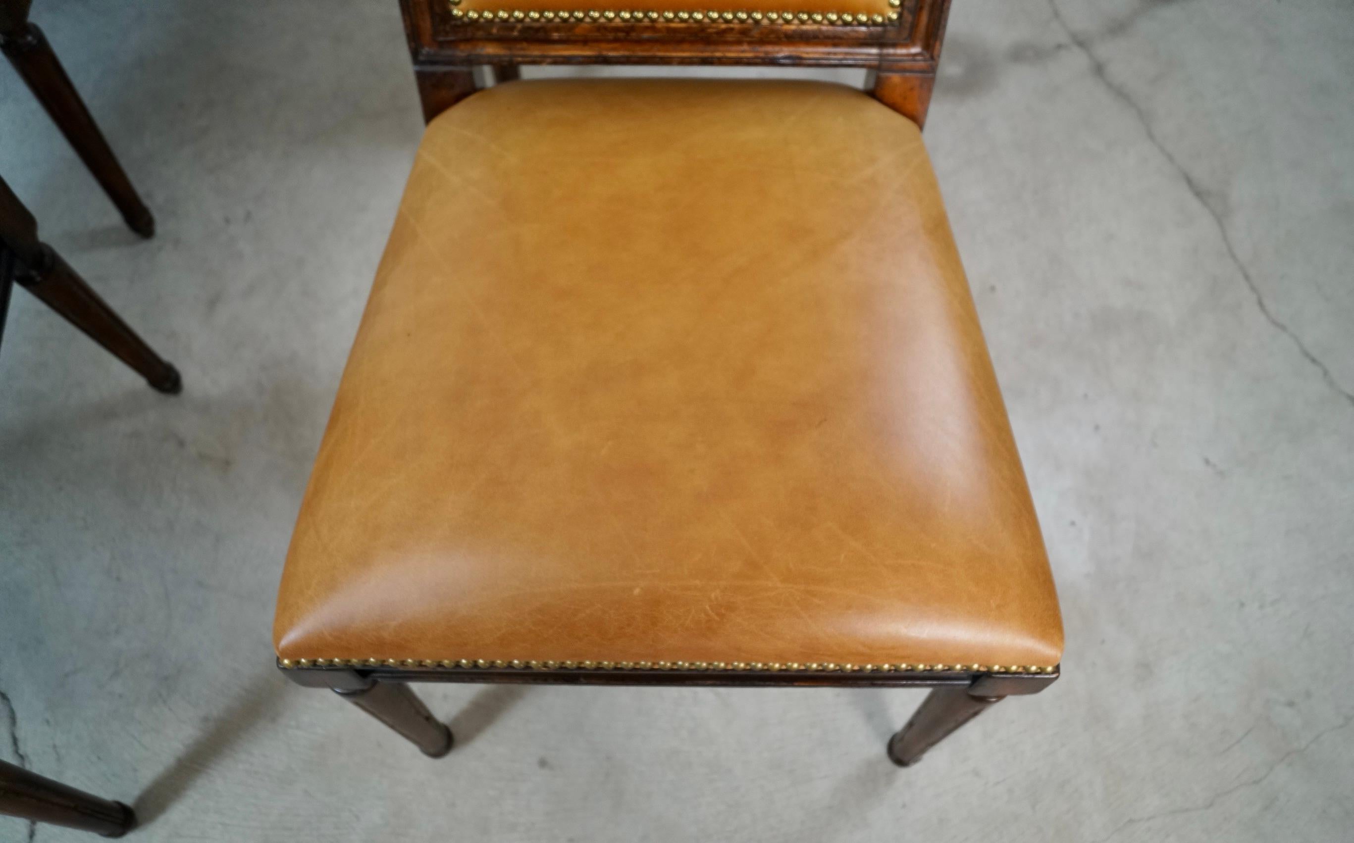 Set of 6 Louis XVI Leather Dining Chair Set by Ralph Lauren for Henredon im Angebot 2