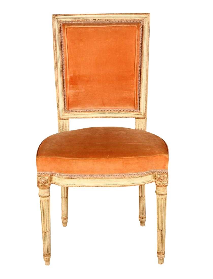 Mid-Century Modern Set of 6 Louis XVI Parisian Dining Chairs
