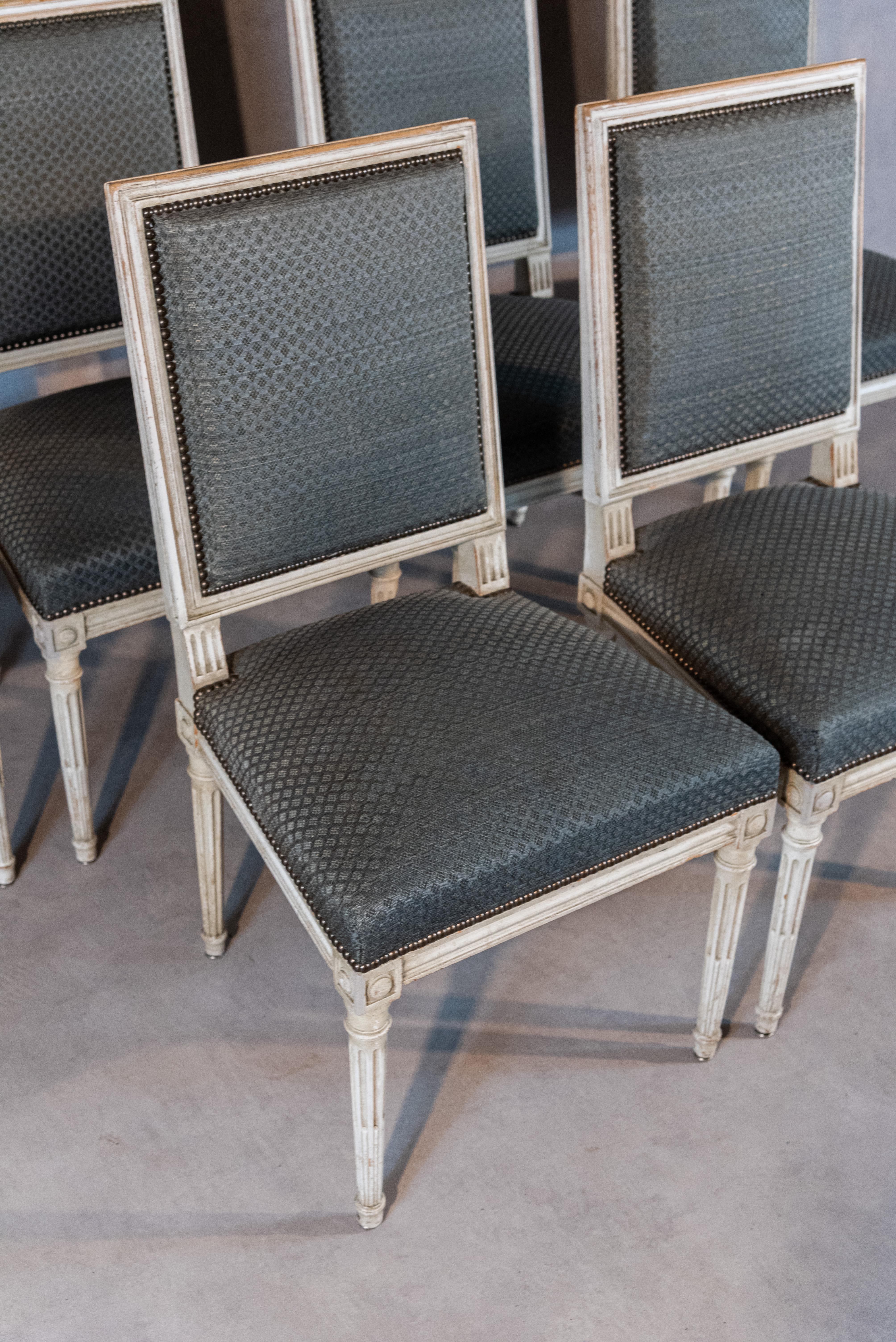 19th Century Set of 6 Louis XVI Style Chairs