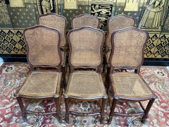 6er-Set Stühle im Louis-XVI-Stil mit geflochtenen Sitzflächen