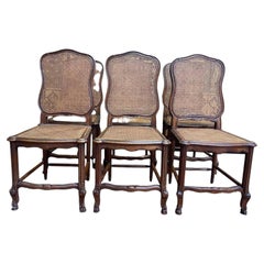 6er-Set Stühle im Louis-XVI-Stil mit geflochtenen Sitzflächen