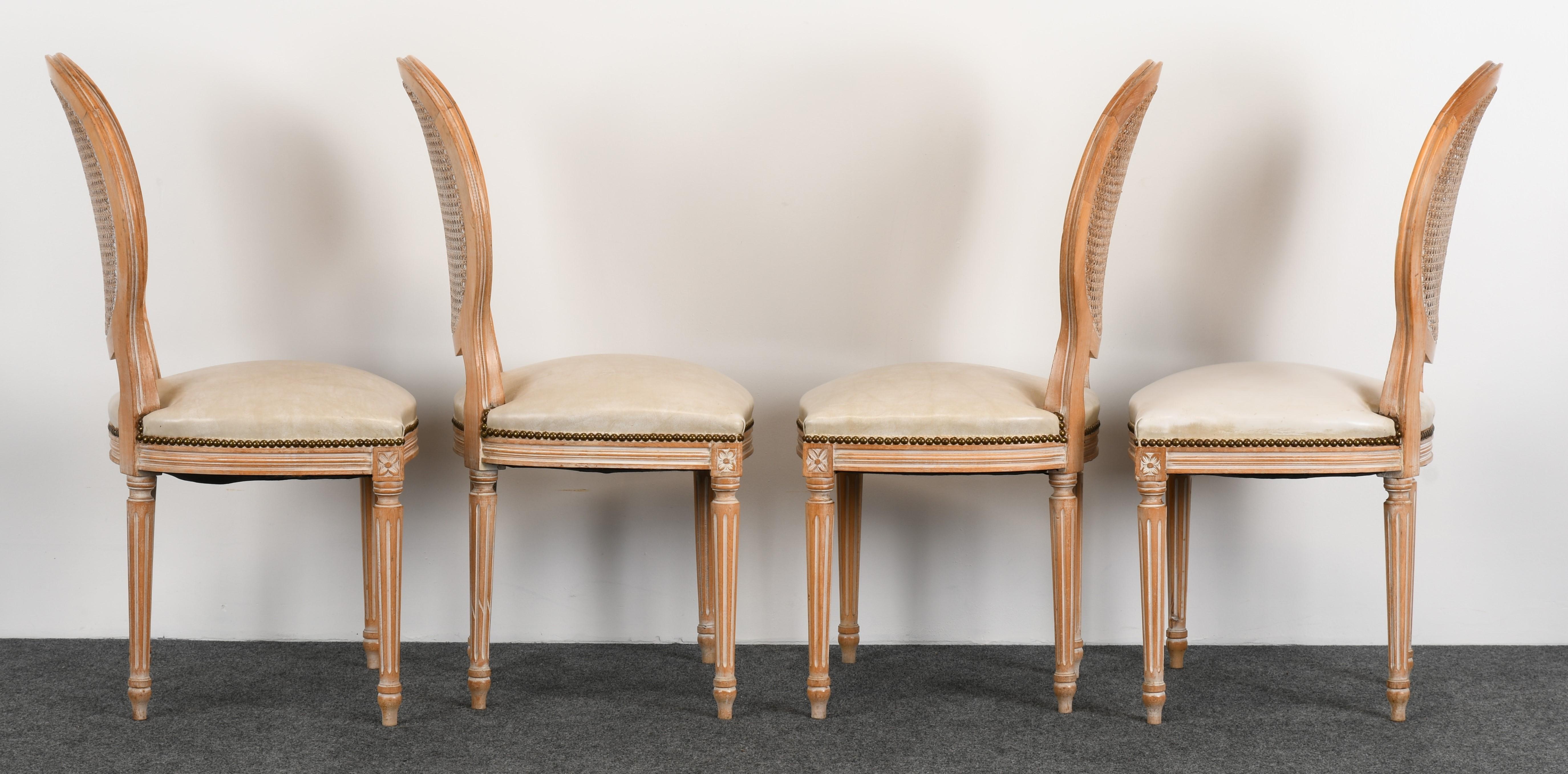Set of 6 French Louis XVI Style Dining Chairs, 1960s In Good Condition In Hamburg, PA