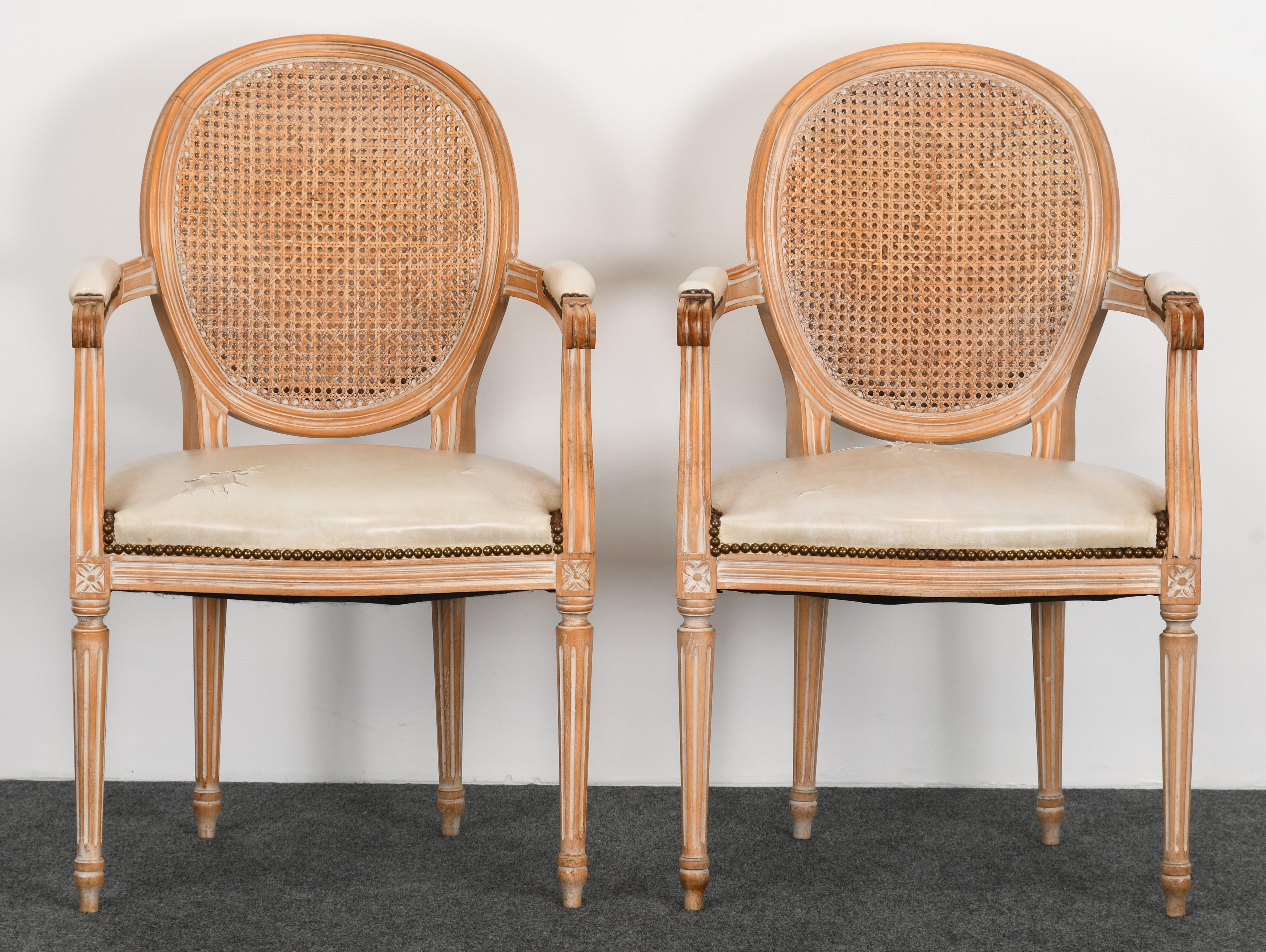 Set of 6 French Louis XVI Style Dining Chairs, 1960s 1