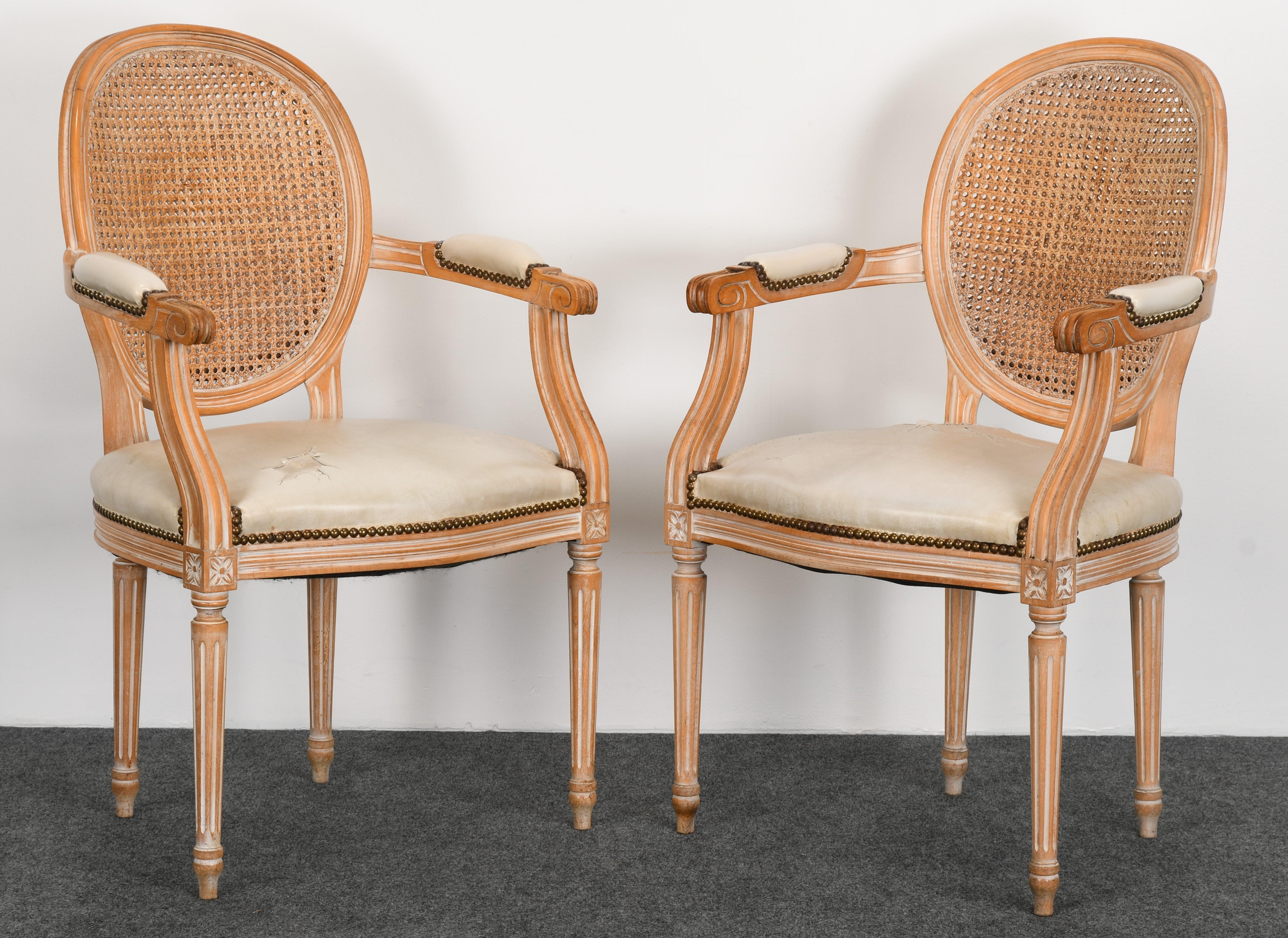 Set of 6 French Louis XVI Style Dining Chairs, 1960s 2