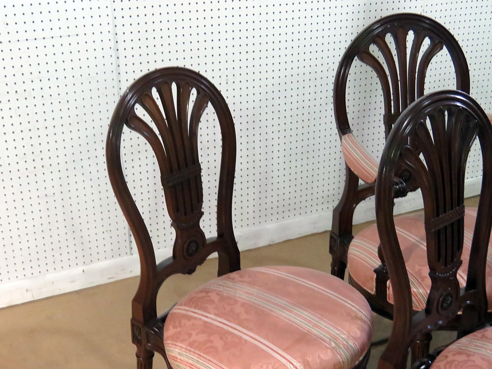 20th Century Set of 6 Louis XVI Style Dining Chairs Attributed to Jansen For Sale