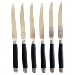 Set of 6 Louis XVI style sterling silver knives, 19th century