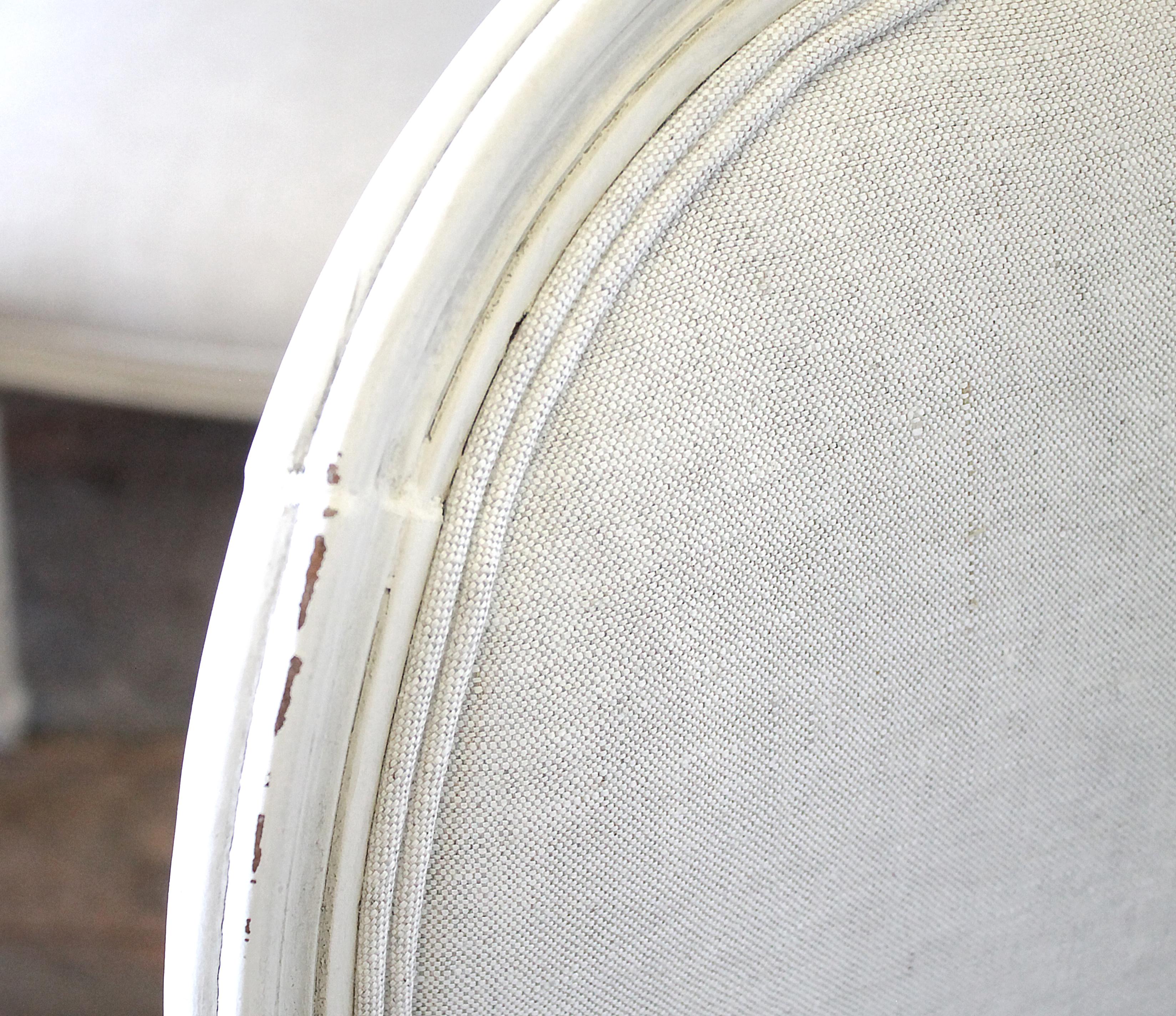 20th Century Set of 6 Louis XVI Style White Painted and Upholstered Dining Chairs